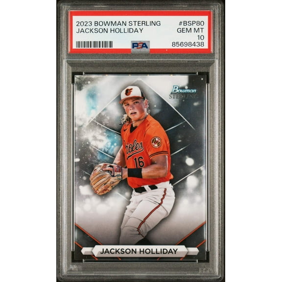 Graded 2023 Topps Bowman Sterling Jackson Holliday #BSP80 Rookie RC Baseball Card PSA 10 Gem Mint