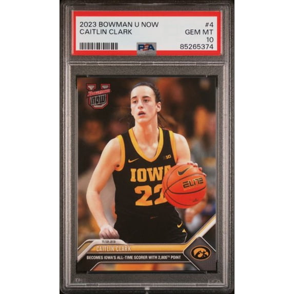 Graded 2023 Topps Bowman U Now Caitlin Clark #4 Rookie RC Basketball Card PSA 10 Gem Mint
