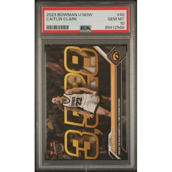 Graded 2023 Topps Bowman U Now Caitlin Clark #49 Rookie RC Basketball Card PSA 10 Gem Mint