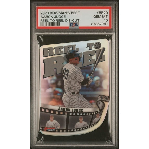 Graded 2023 Topps Bowmans Best Aaron Judge #RR20 Reel to Reel Die Cut Baseball Card PSA 10 Gem Mint