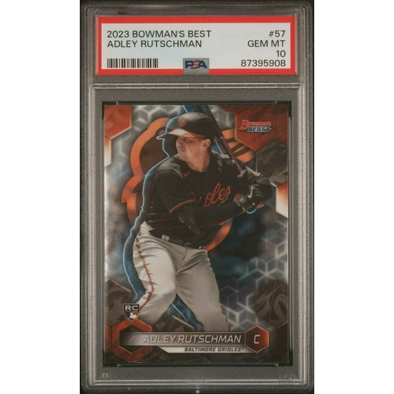 Graded 2023 Topps Bowmans Best Adley Rutschman #57 Rookie RC Baseball Card PSA 10 Gem Mint