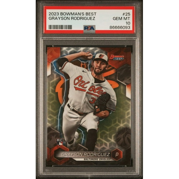 Graded 2023 Topps Bowmans Best Grayson Rodriguez #25 Rookie RC Baseball Card PSA 10 Gem Mint
