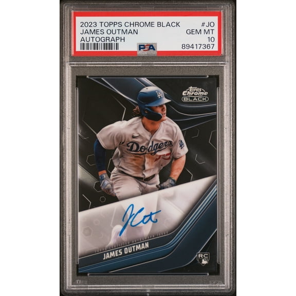 Graded 2023 Topps Chrome Black Autographs James Outman #JO PSA 10
