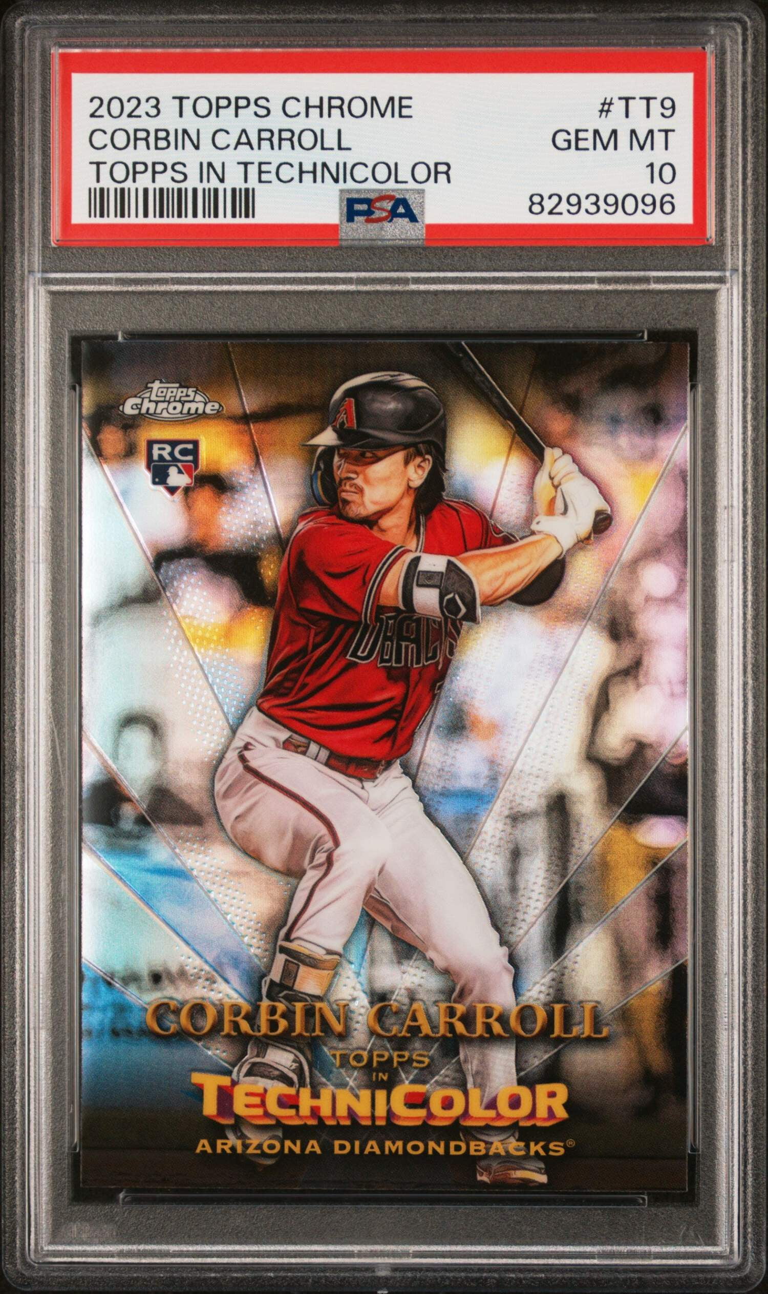 Graded 2023 Topps Chrome Corbin Carroll #TT9 Topps In Technicolor