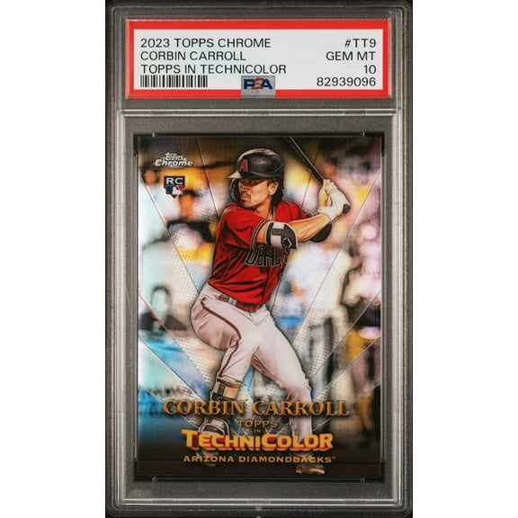 Graded 2023 Topps Chrome Corbin Carroll #TT9 Topps In Technicolor Rookie RC Baseball Card PSA 10 Gem Mint