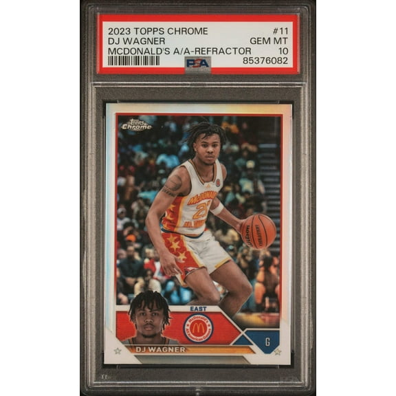 Graded 2023 Topps Chrome DJ Wagner #11 McDonalds AA Refractor Rookie RC Basketball Card PSA 10 Gem Mint