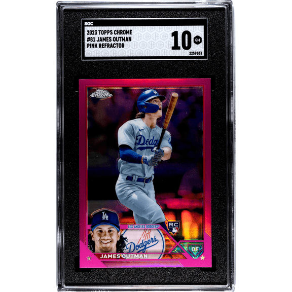 Graded 2023 Topps Chrome James Outman #81 Pink Refractor SGC 10