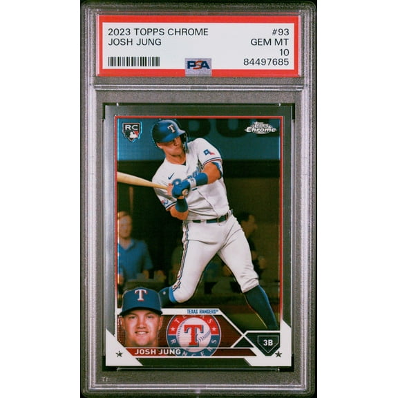 Graded 2023 Topps Chrome Josh Jung #93 Rookie RC Baseball Card PSA 10 Gem Mint