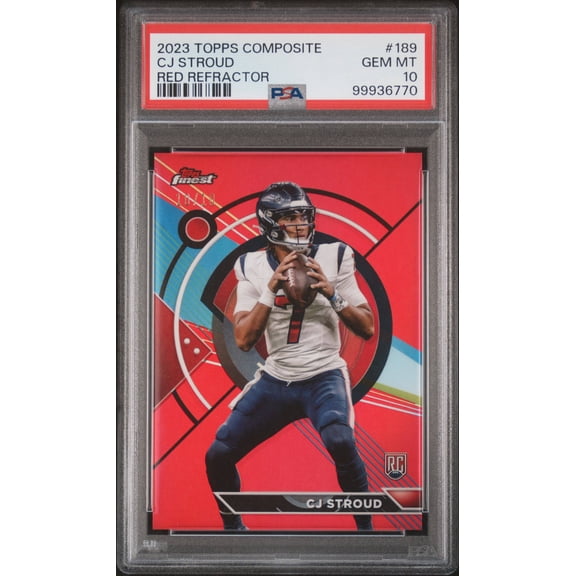 Graded 2023 Topps Composite CJ Stroud #189 Red Refractor 10/10 PSA 10 Football Card