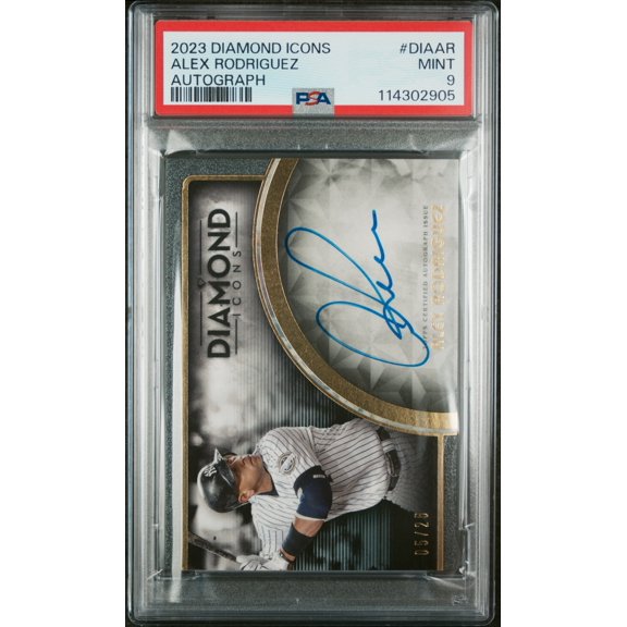 Graded 2023 Topps Diamond Icons Diamond Icons Autographs Alex Rodriguez #DIAAR /25 PSA 9 Baseball Card
