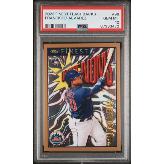 Graded 2023 Topps Finest Flashbacks Francisco Alvarez #98 Rookie RC Baseball Card PSA 10 Gem Mint