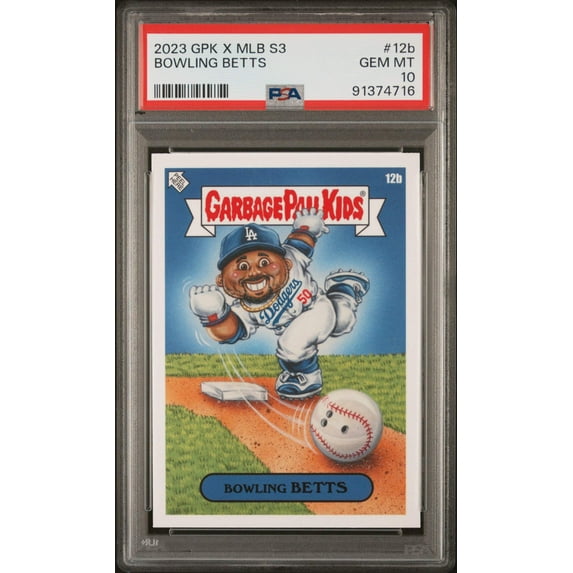 Graded 2023 Topps Garbage Pail Kids Mookie Betts #12B Bowling Betts Baseball Card PSA 10 Gem Mint