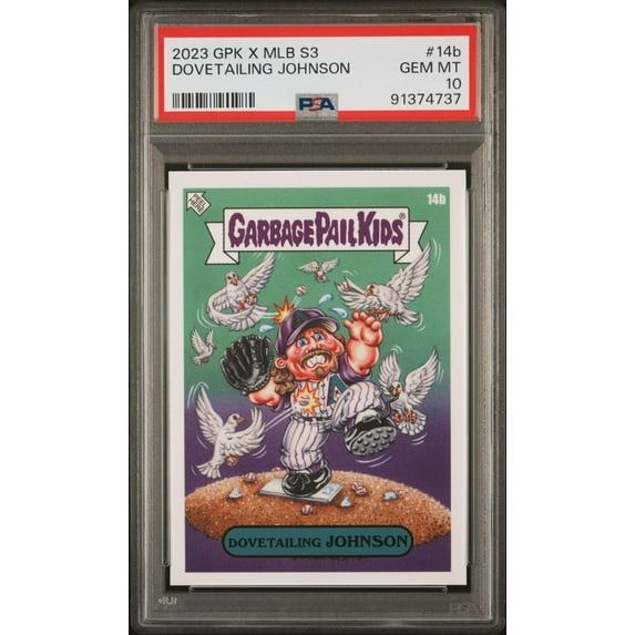 Graded 2023 Topps Garbage Pail Kids Randy Johnson #14B Dovetailing Johnson Baseball Card PSA 10 Gem Mint