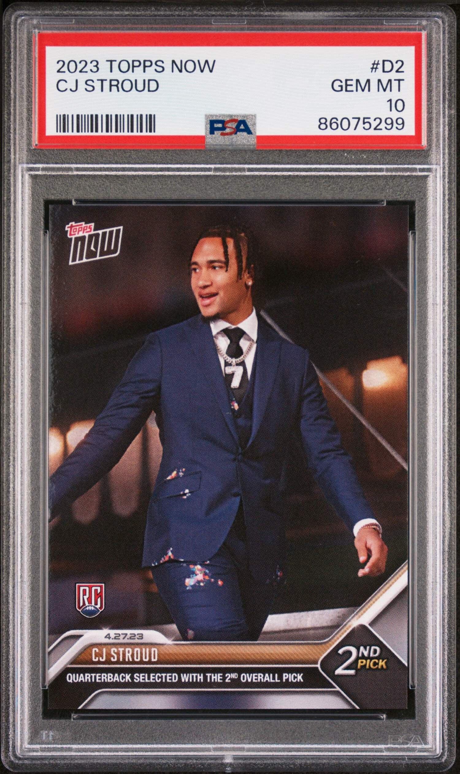 cj stroud graded rookie card 2023 Panini Score #302 RC Football PSA 10 Sport Cards It features a bold design highlighting the Houston Texans quarterback 2023 Panini Prizm 339 Cj