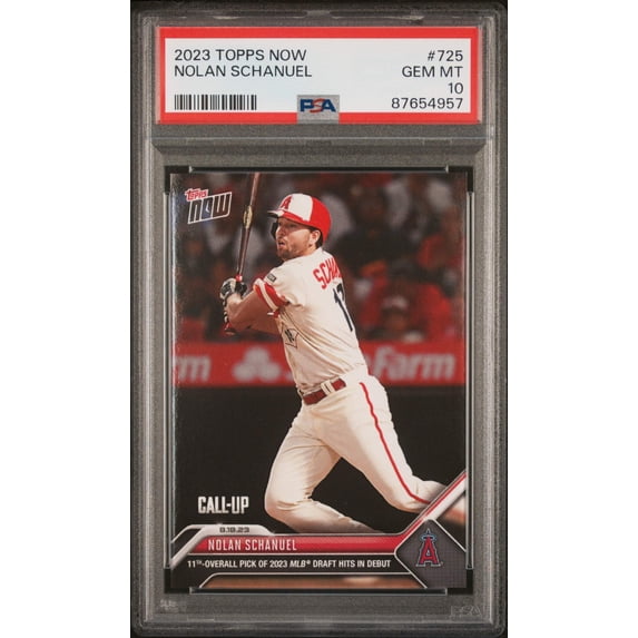 Graded 2023 Topps Now Nolan Schanuel #725 Rookie RC Baseball Card PSA 10 Gem Mint