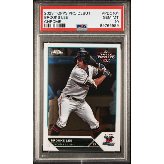 Graded 2023 Topps Pro Debut Brooks Lee #PDC101 Chrome Rookie RC Baseball Card PSA 10 Gem Mint