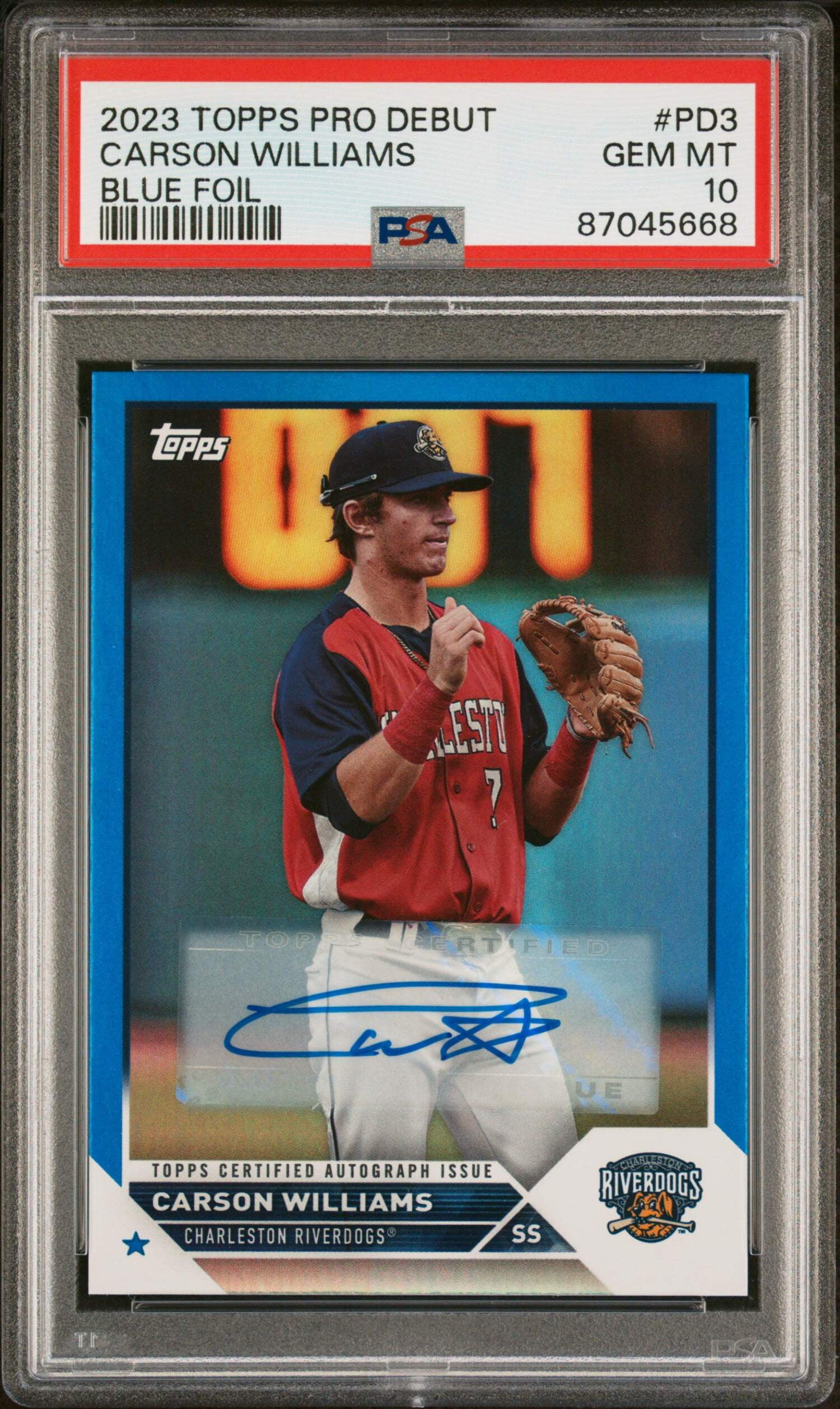 Carson Williams topps auto /150シリ DEBUT Graded 2023 Topps Pro Debut Carson Williams #PD3 Blue Foil