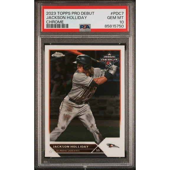 Graded 2023 Topps Pro Debut Jackson Holliday #PDC7 Chrome Rookie RC Baseball Card PSA 10 Gem Mint