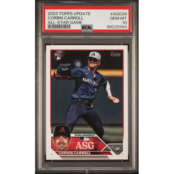 Graded 2023 Topps Update Corbin Carroll #ASG34 All Star Game Rookie RC Baseball Card PSA 10 Gem Mint