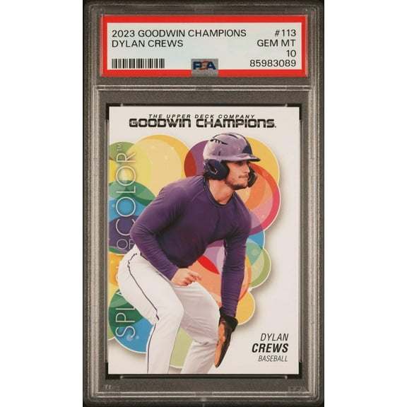 Graded 2023 Upper Deck Goodwin Champions Dylan Crews #113 Rookie RC Baseball Card PSA 10 Gem Mint
