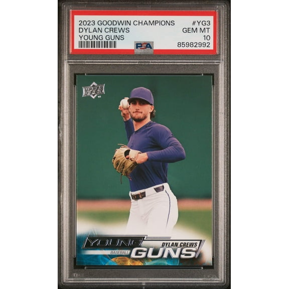 Graded 2023 Upper Deck Goodwin Champions Dylan Crews #YG3 Young Guns Rookie RC Baseball Card PSA 10 Gem Mint