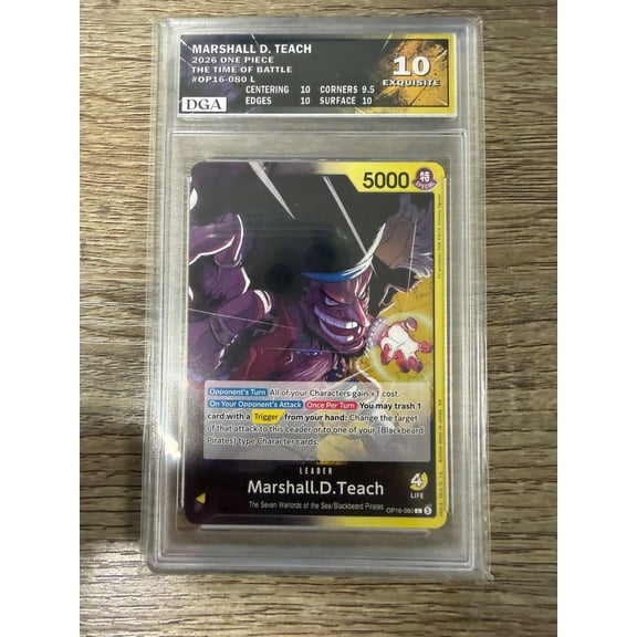 Graded 2024 One Piece The Time of Battle #OP16-080 DGA 10 Marshall D. Teach Holo Leader