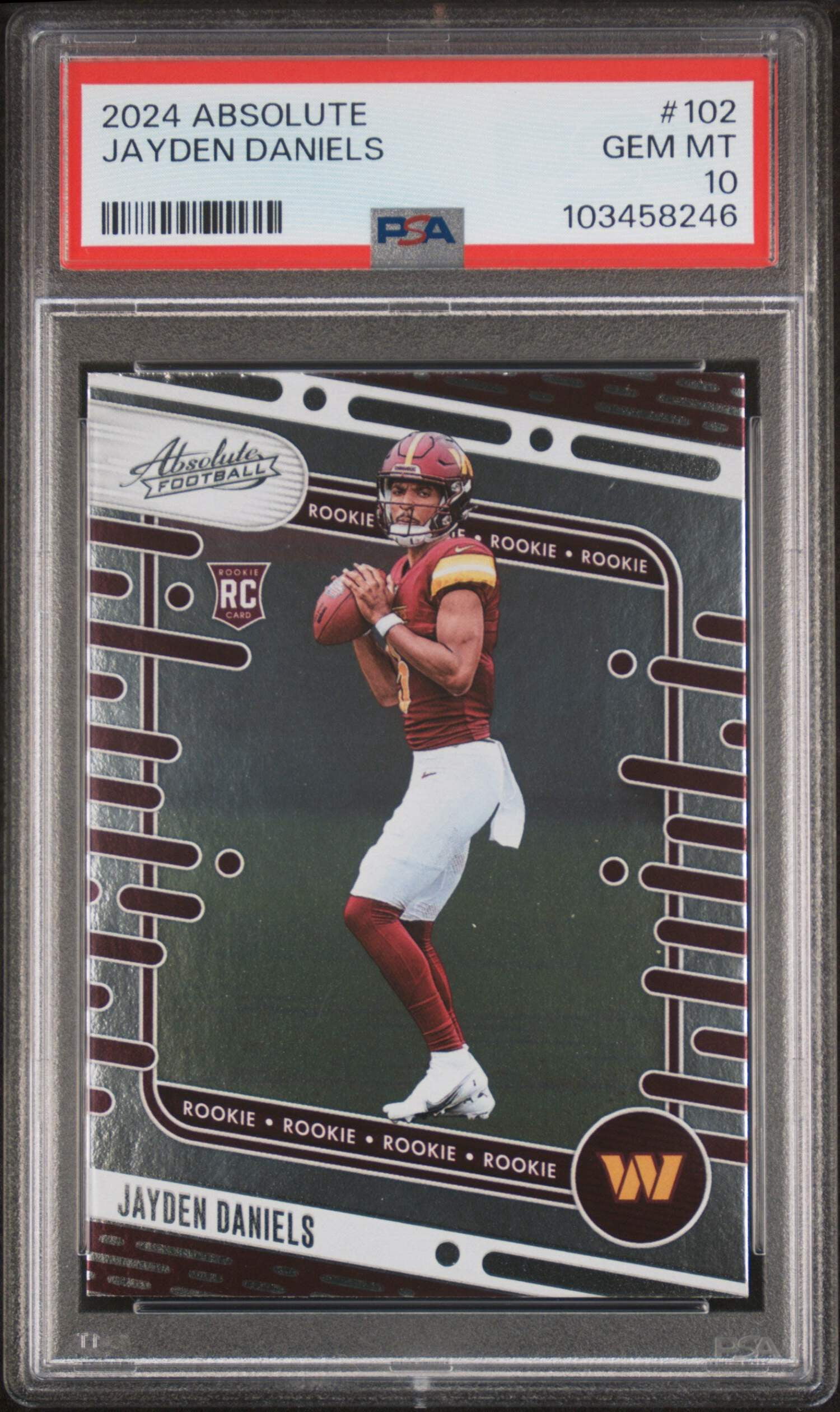 Graded 2024 Panini Absolute Jayden Daniels #102 Rookie RC Football Card ...