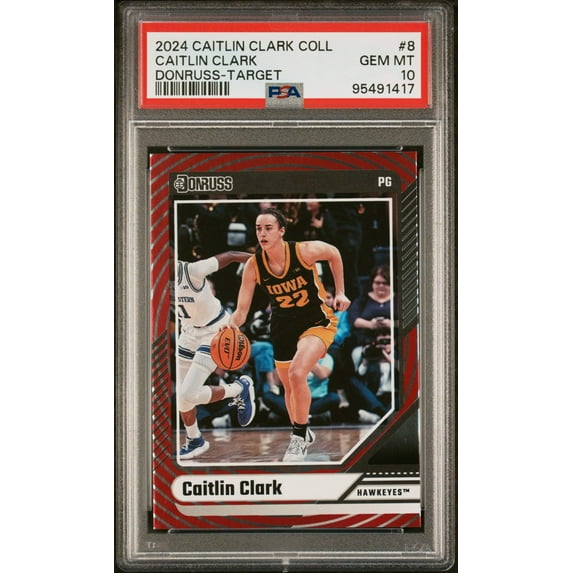 Graded 2024 Panini Caitlin Clark Collection Caitlin Clark #8 Donruss Target Rookie RC Basketball Card PSA 10 Gem Mint
