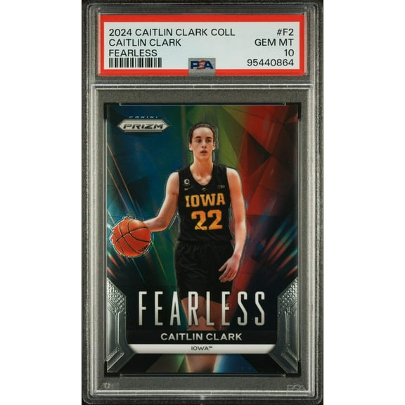 Graded 2024 Panini Caitlin Clark Collection Caitlin Clark #F2 Fearless Rookie RC Basketball Card PSA 10 Gem Mint