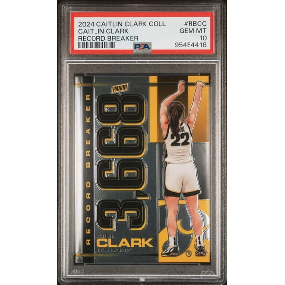 Graded 2024 Panini Caitlin Clark Collection Caitlin Clark #RBCC Record Breaker Rookie RC Basketball Card PSA 10 Gem Mint