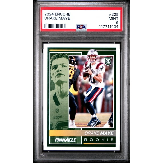 Graded 2024 Panini Encore Drake Maye #229 Rookie RC Football Card PSA 9 Mint