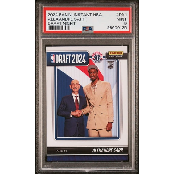 Graded 2024 Panini Instant NBA Alexandre Sarr #DN1 Draft Night Rookie RC Basketball Card PSA 9 Mint
