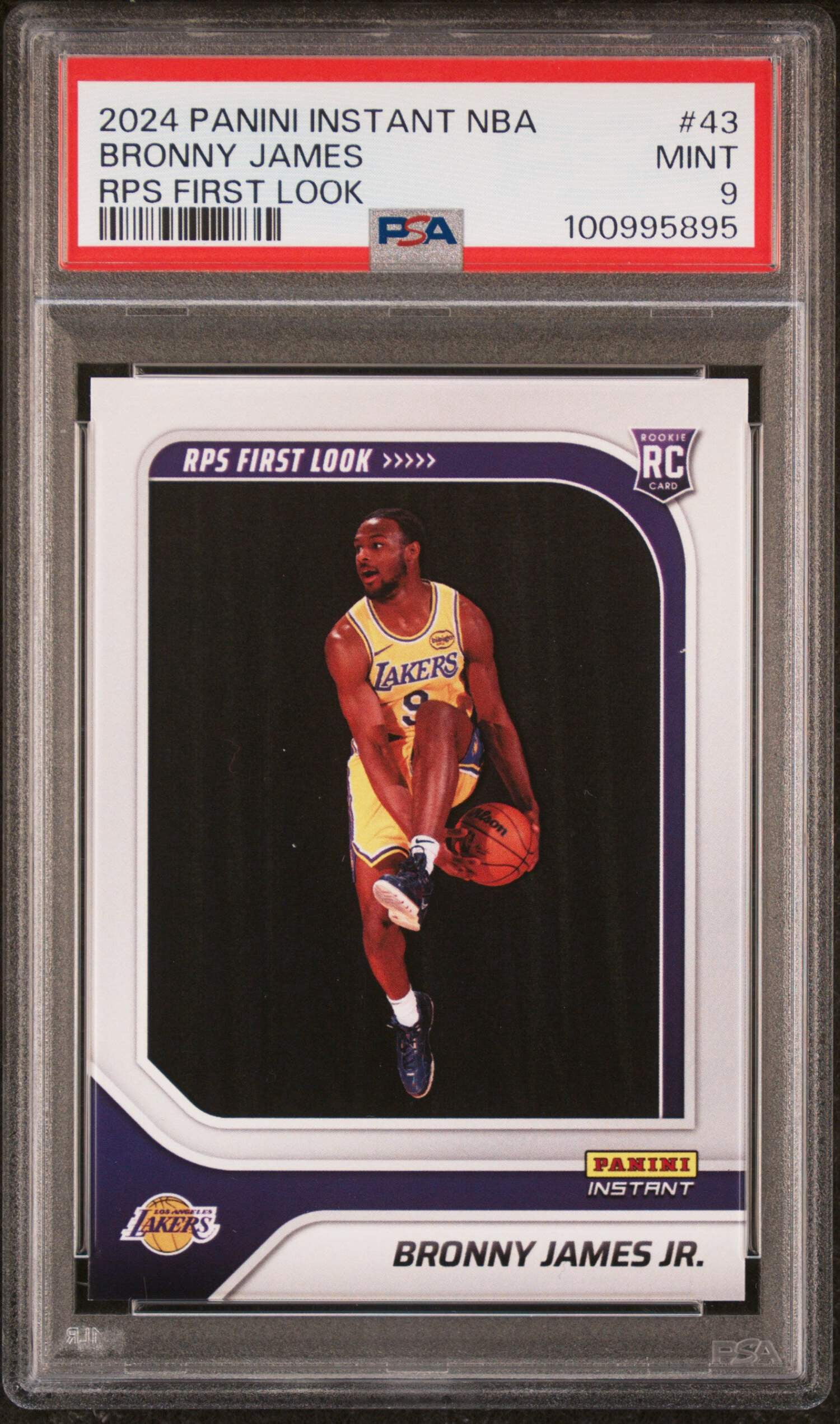 Graded 2024 Panini Instant NBA Bronny James #43 RPS First Look Rookie ...