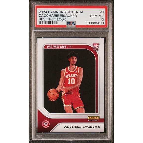 Graded 2024 Panini Instant NBA Zaccharie Risacher #1 RPS First Look Rookie RC Basketball Card PSA 10 Gem Mint