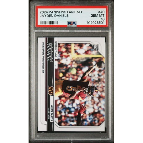 Graded 2024 Panini Instant NFL Jayden Daniels #40 Rookie RC Football Card PSA 10 Gem Mint