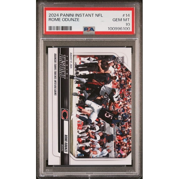 Graded 2024 Panini Instant NFL Rome Odunze #14 Rookie RC Football Card PSA 10 Gem Mint