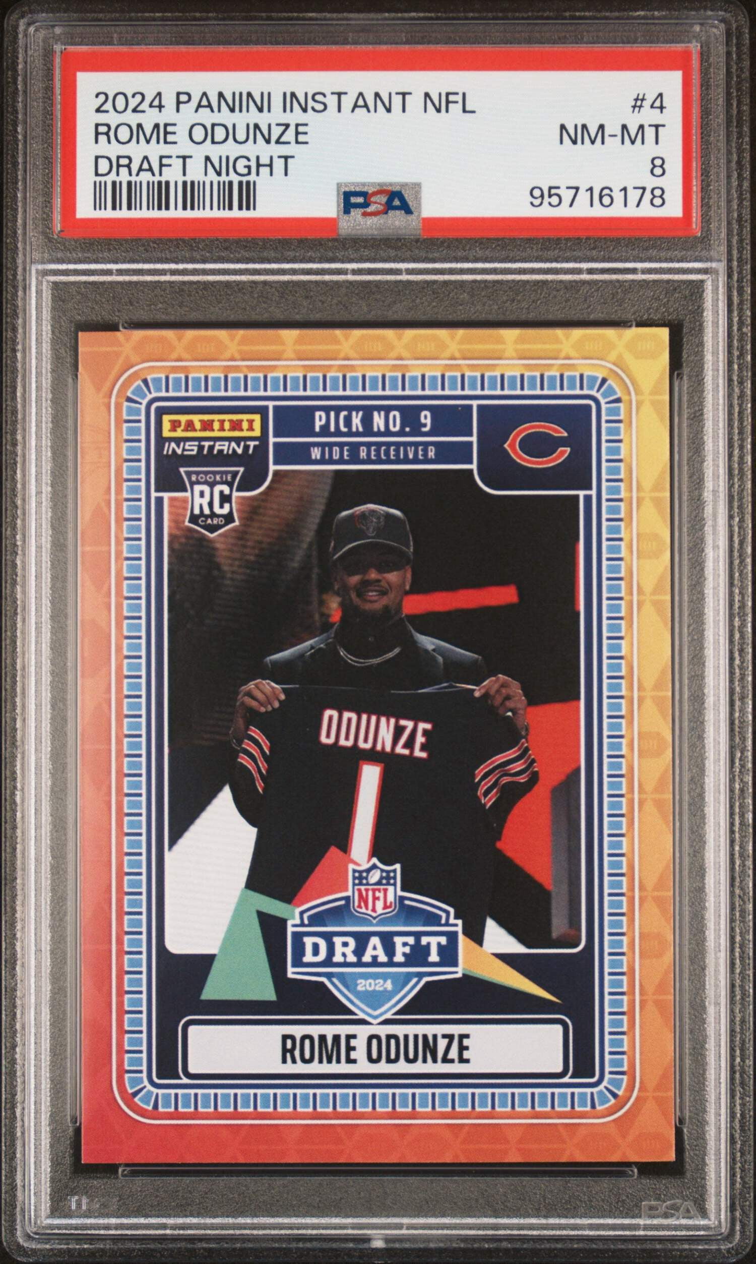 Tag Rome Nfl Graded 2024 Panini Instant NFL Rome Odunze #4 Draft Night Rookie RC ...