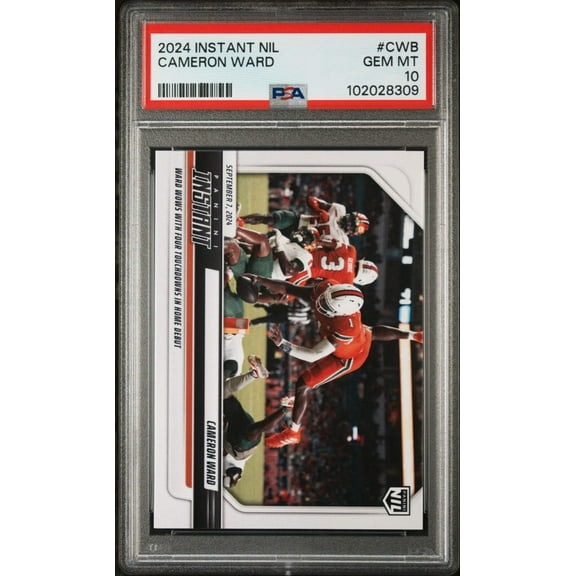 Graded 2024 Panini Instant NIL Cam Ward #CWB Rookie RC Football Card PSA 10 Gem Mint