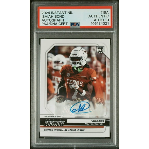 Graded 2024 Panini Instant NIL Isaiah Bond #IBA Autograph /99 Rookie RC Football Card PSA 10 Auto Grade Gem Mint