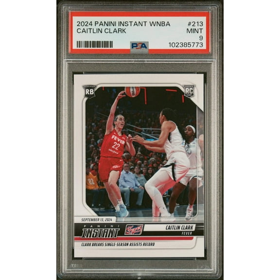 Graded 2024 Panini Instant WNBA Caitlin Clark #213 Rookie RC Basketball Card PSA 9 Mint