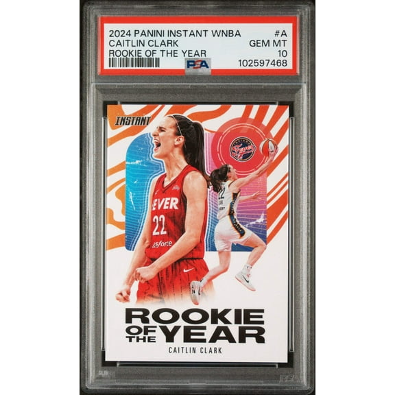 Graded 2024 Panini Instant WNBA Caitlin Clark #A Rookie of the Year Rookie RC Basketball Card PSA 10 Gem Mint