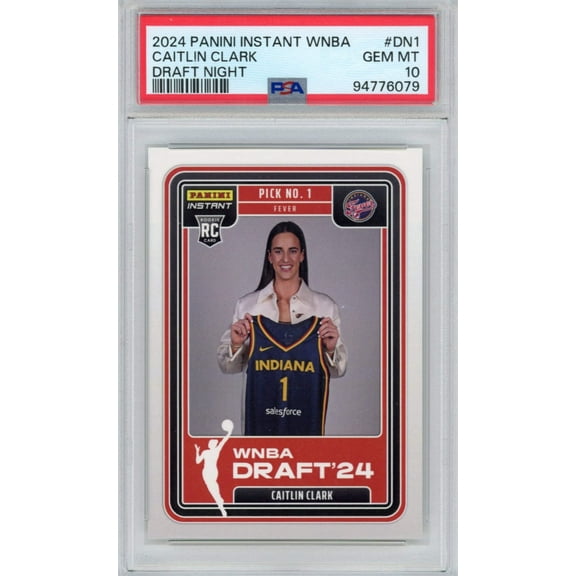 Graded 2024 Panini Instant WNBA Caitlin Clark #DN1 Draft Night Rookie RC Basketball Card PSA 10 Gem Mint