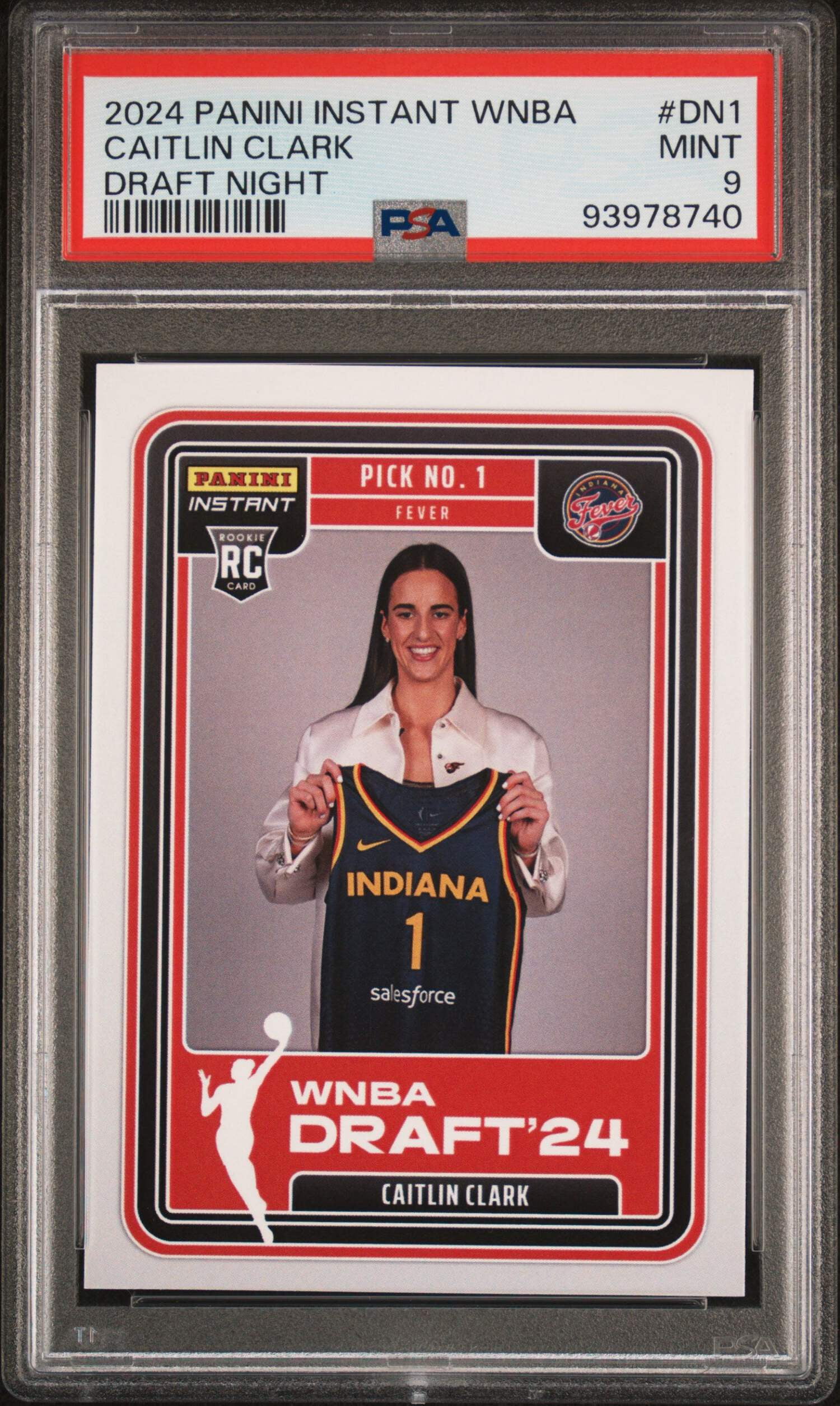 Graded 2024 Panini Instant WNBA Caitlin Clark #DN1 Draft Night Rookie RC Basketball Card PSA 9 Mint