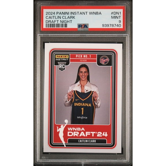Graded 2024 Panini Instant WNBA Caitlin Clark #DN1 Draft Night Rookie RC Basketball Card PSA 9 Mint