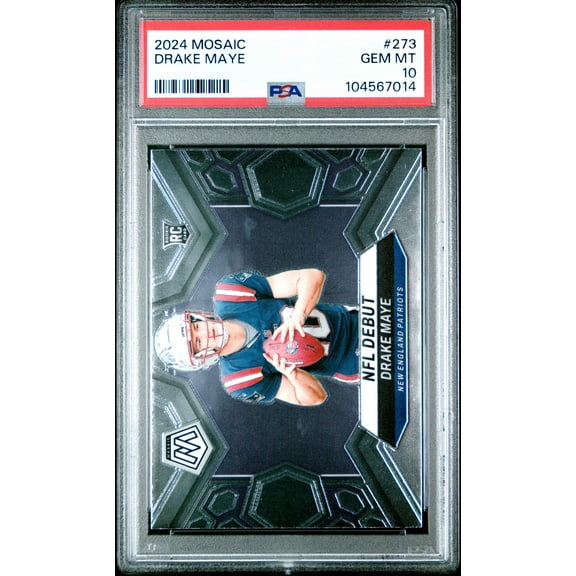 Graded 2024 Panini Mosaic Drake Maye #273 Rookie RC Football Card PSA 10 Gem Mint