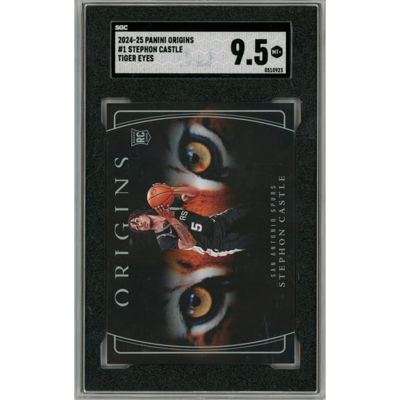 Graded 2024 Panini Origins Stephon Castle #1 Tiger Eyes Case Hit Rookie RC Basketball Card SGC 9.5