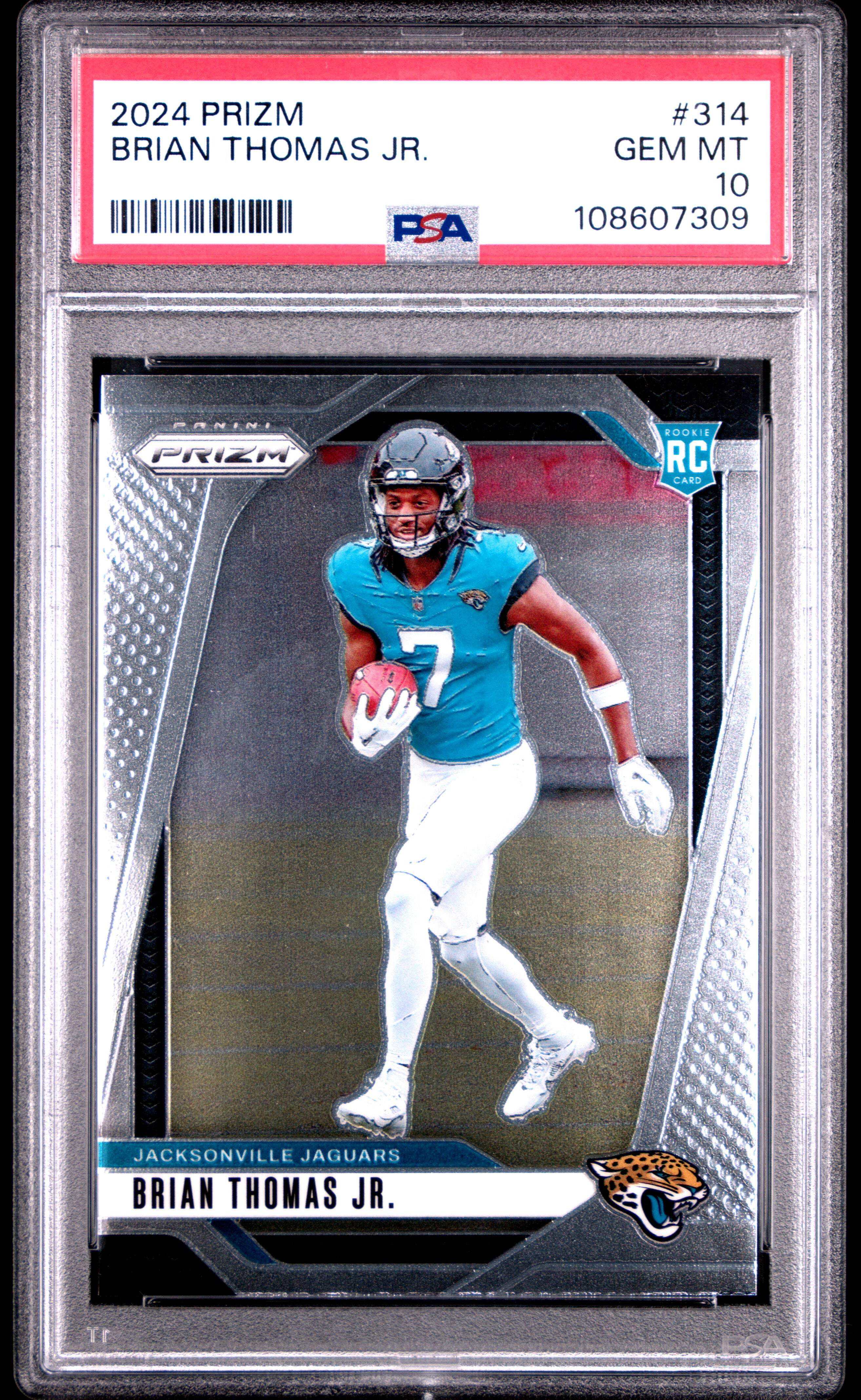 Graded 2024 Panini Prizm Brian Thomas Jr #314 Rookie RC Football Card ...