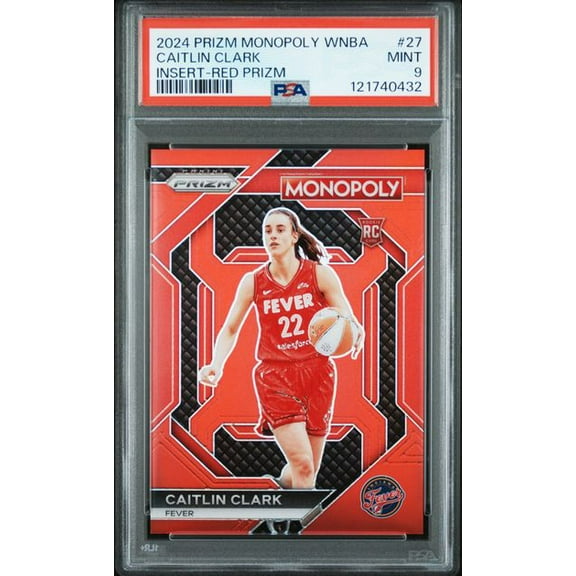 Graded 2024 Panini Prizm Monopoly WNBA Caitlin Clark #27 /99 Red Prizm Rookie RC Basketball Card PSA 9 Mint
