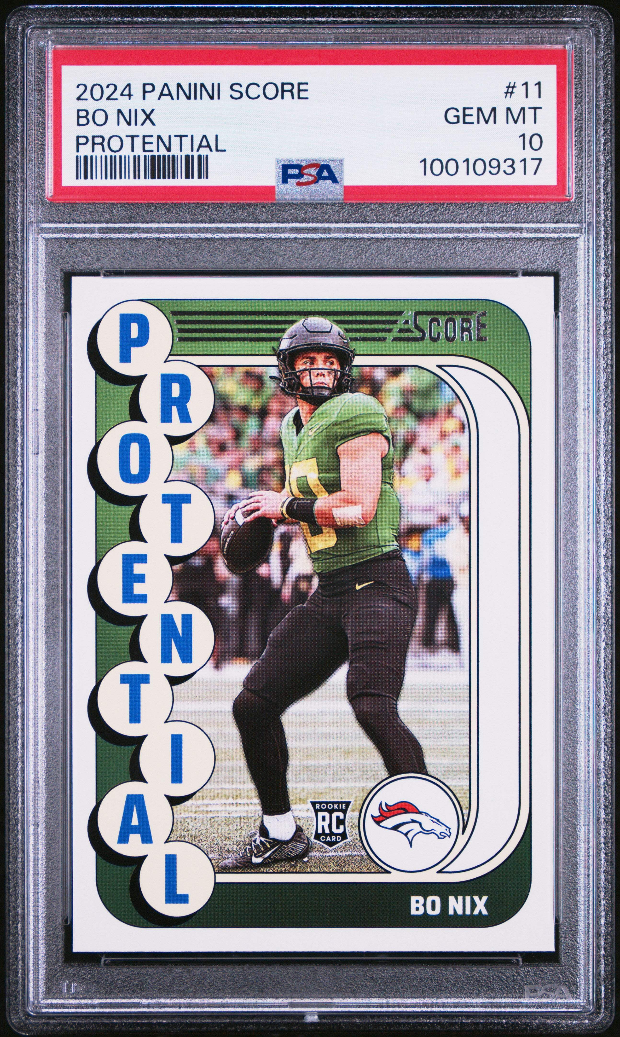 bo nix graded rookie card Bo Nix 2024 Topps Signature Class Fluidity Rookie Card PSA Gem Mint 10!