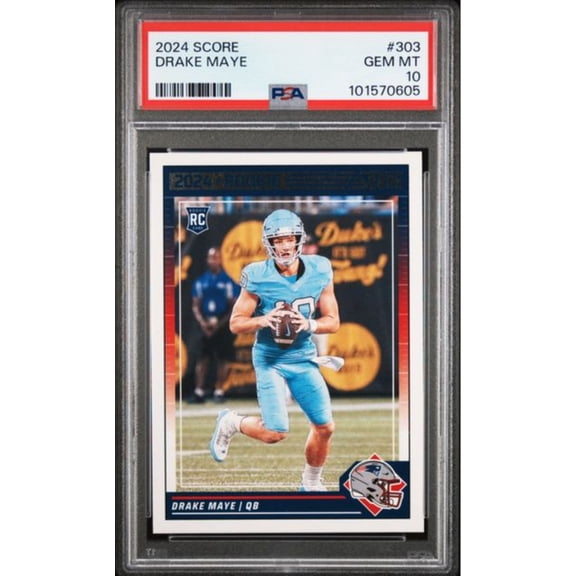 Graded 2024 Panini Score Drake Maye #303 Rookie RC Football Card PSA 10 Gem Mint